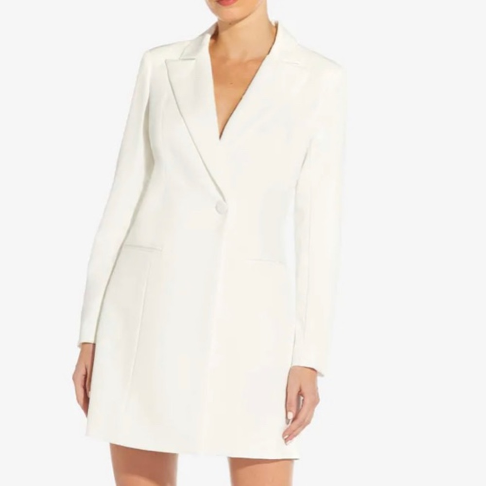 TUXEDO COCKTAIL DRESS IN IVORY